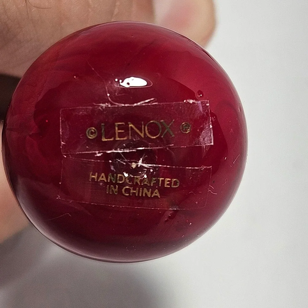 Lenox Summer Sweetness Glass Cherry Figurines Set of 3 Red Black Handcrafted